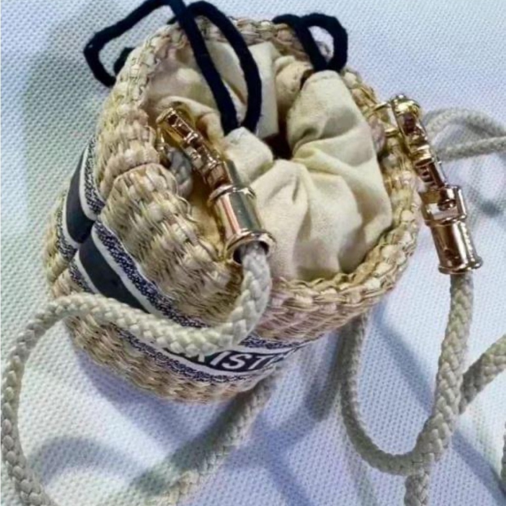Dior raffia mini bucket bag rare crossbody - Picture 9 of 12